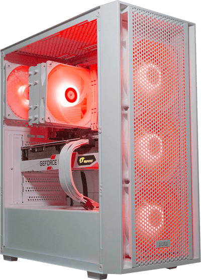 Aura GC2 White, Ryzen 7 7800X3D, 32GB DDR5, 1TB, 850W, RTX 5070 12GB, Upgraded RGB Air