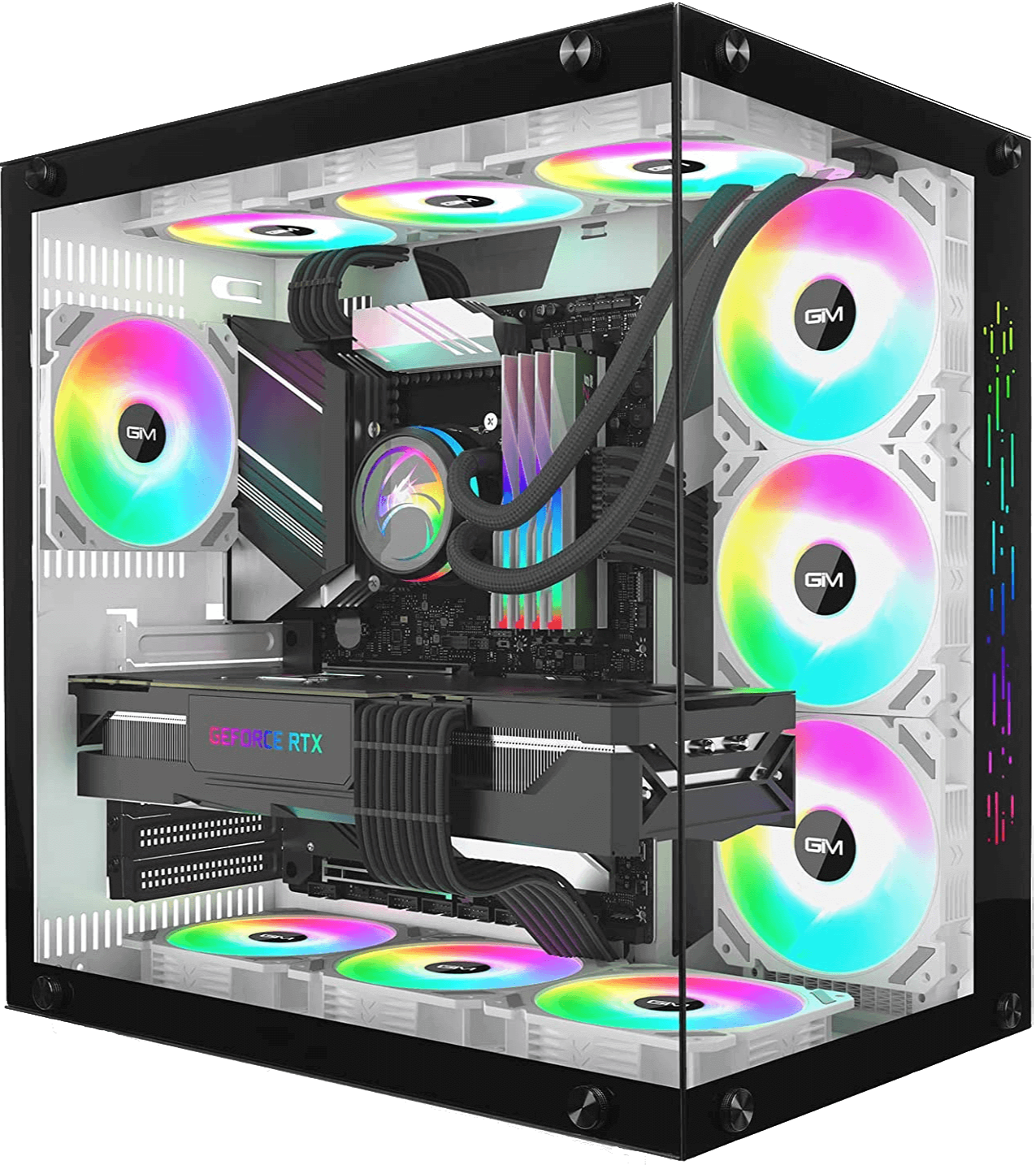 GIM ATX WHITE Customizable Prebuilt Gaming PC Front Side