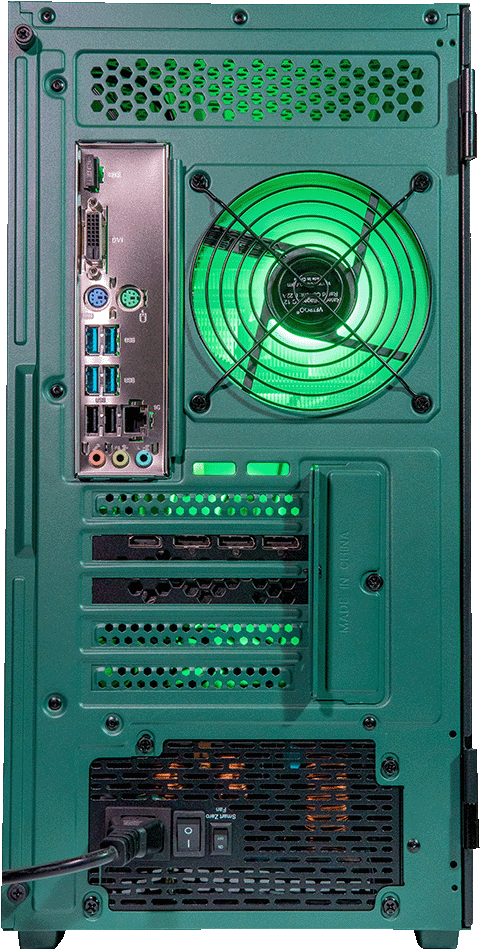 AMD Ryzen 7800X3D, 32GB DDR5 RAM, 1TB SSD, RTX 4070, 240MM AIO - Vetroo M05 - Green