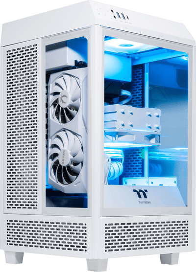 Tower 100 Mini Gold, Ryzen 7 7800X3D, 32GB DDR5, 1TB, 850W, RTX 5070 12GB, Upgraded RGB Air