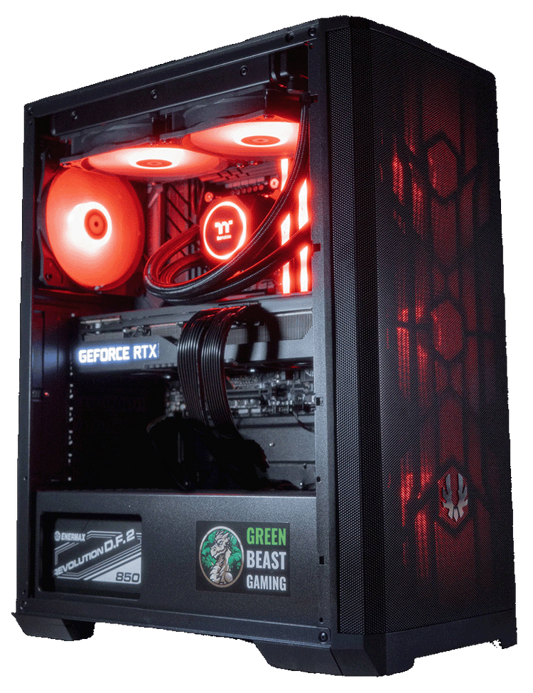 Black Prebuilt Customizable Nova Mesh Gaming PC with Red RGB
