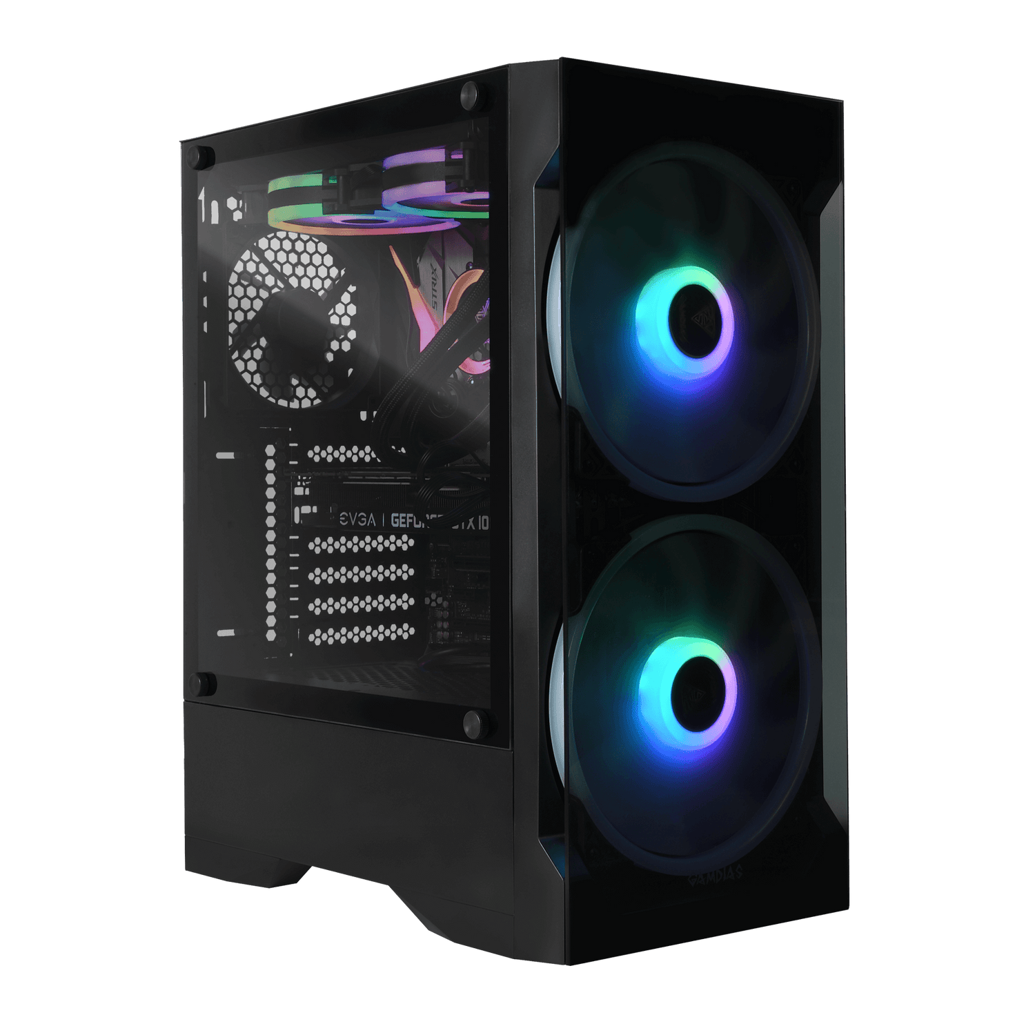 GAMDIAS Apollo E2 Black Customizable Prebuilt Gaming PC Front Side