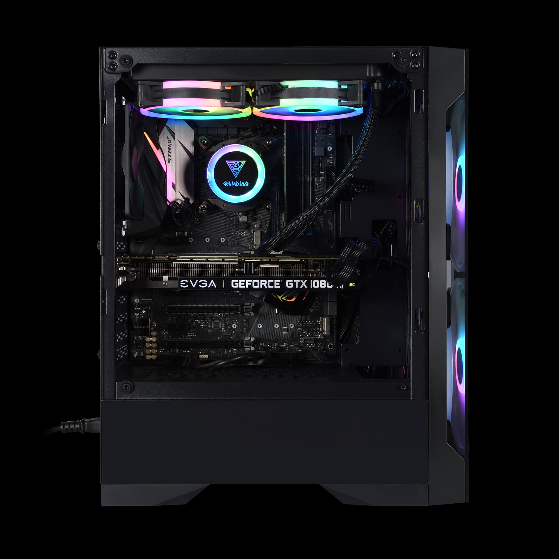 GAMDIAS Apollo E2 Black Customizable Prebuilt Gaming PC Side