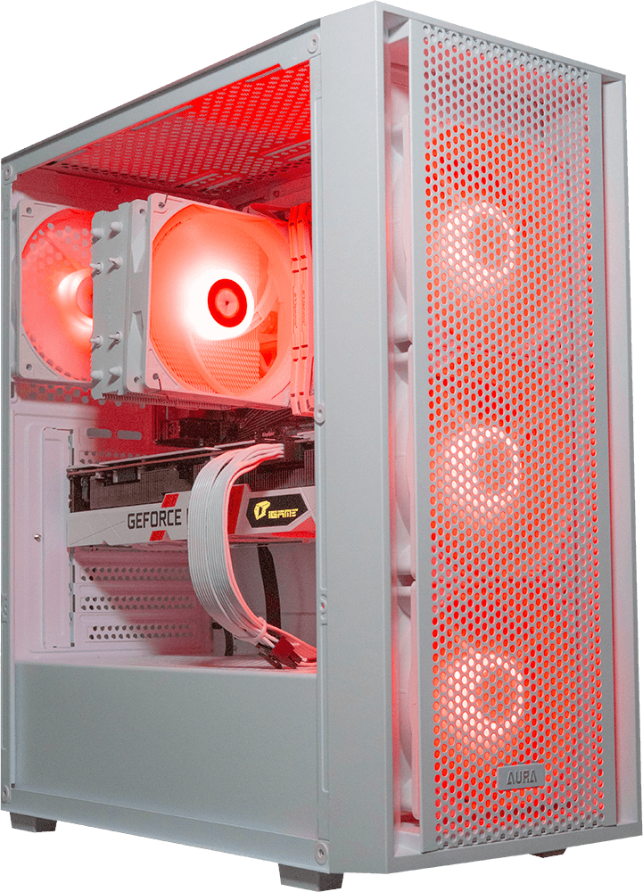 AMD Ryzen 7800X3D, 32GB DDR5 RAM, 1TB SSD, RTX 4070, 240MM AIO - Aura GC2 White