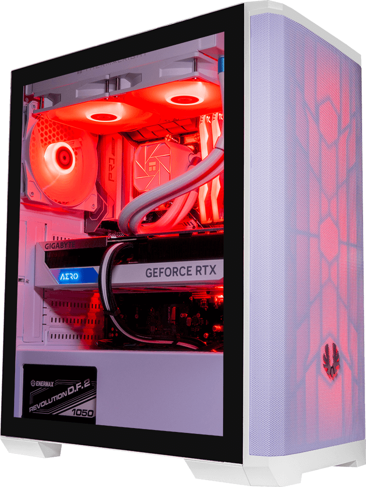 Nova Mesh - i7 12700K, 16GB RAM, 1TB SSD, RTX 3080 12GB, 120MM Water Cooling - WHITE