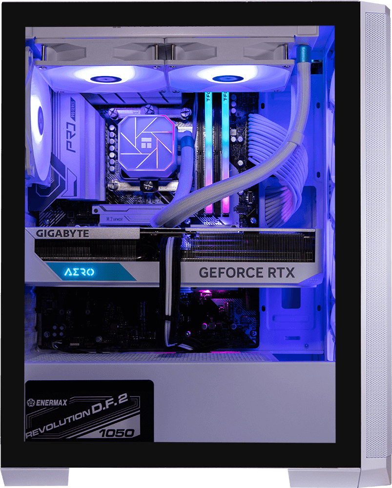 Nova Mesh White, i9 14900KF, 32GB DDR5, 1TB, 850W, RTX 5070 Ti 16GB, 360MM ARGB Water