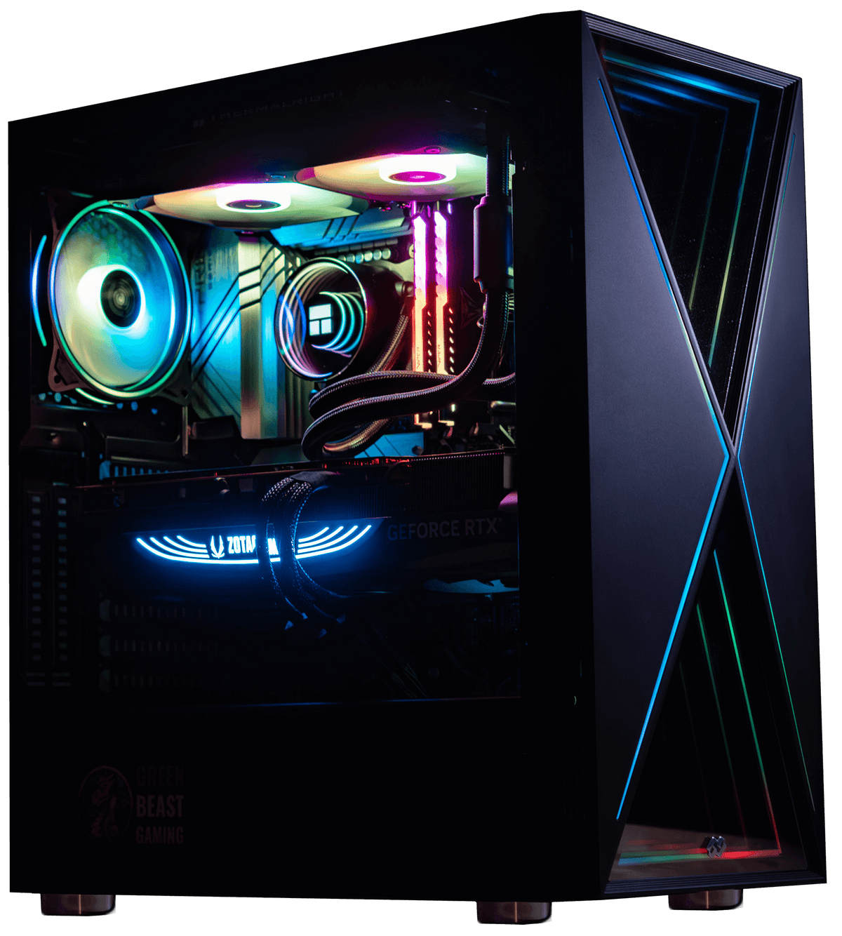 Black Widow Black, Ryzen 5 9600X, 16GB DDR5, 1TB, 850W, RTX 5070 12GB, Upgraded RGB Air