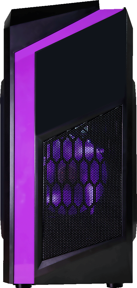 AMD Ryzen 7800X3D, 32GB DDR5 RAM, 1TB SSD, RTX 4070, 240MM AIO - DIYPC F2 - Black/Purple