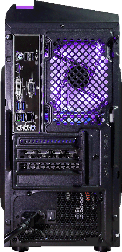 AMD Ryzen 7800X3D, 32GB DDR5 RAM, 1TB SSD, RTX 4070, 240MM AIO - DIYPC F2 - Black/Purple