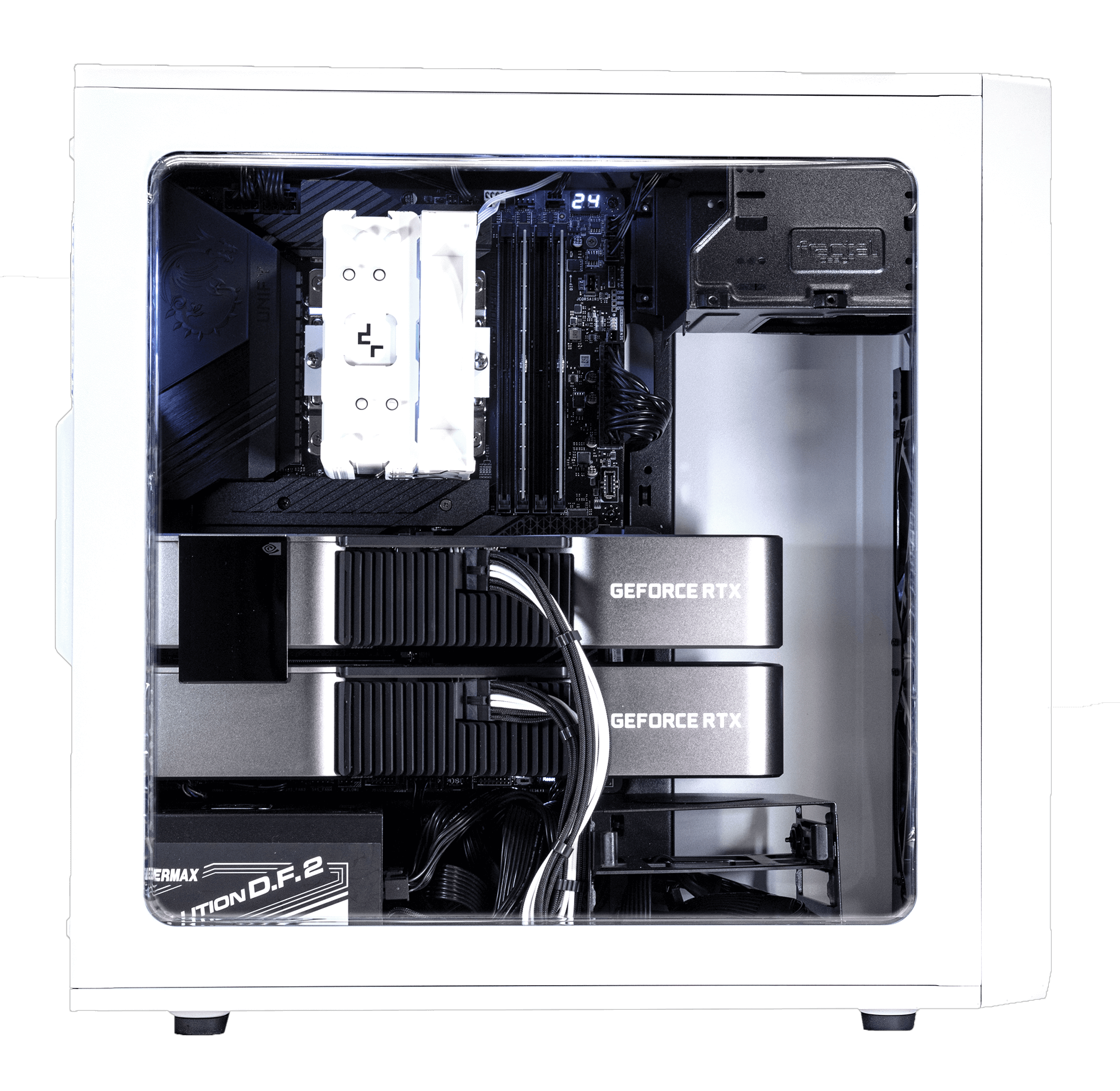 Dual RTX 3090 24GB GPU Pro Workstation - Intel - Focus G White – Green ...
