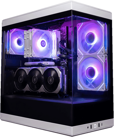 Hyte Y40 White, Ryzen 7 5800X, 32GB DDR4, 2TB, 1000W, RTX 4090 24GB, 360MM ARGB Water