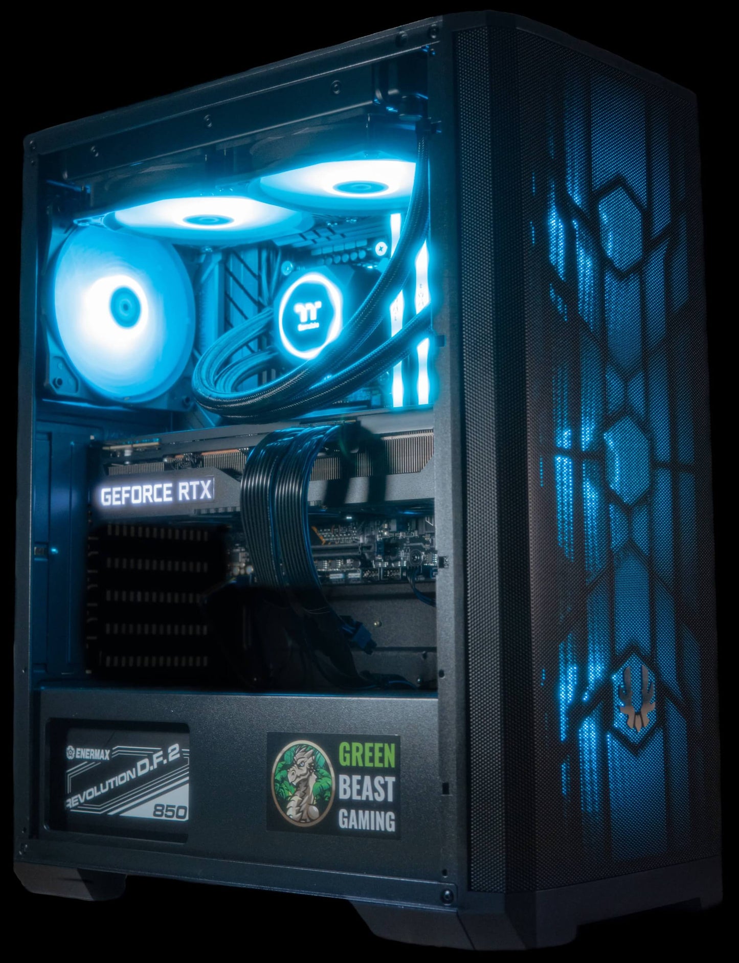 Prebuilt Customizable Gaming PC by Green Beast Gaming in Nova Mesh case Blue RGB