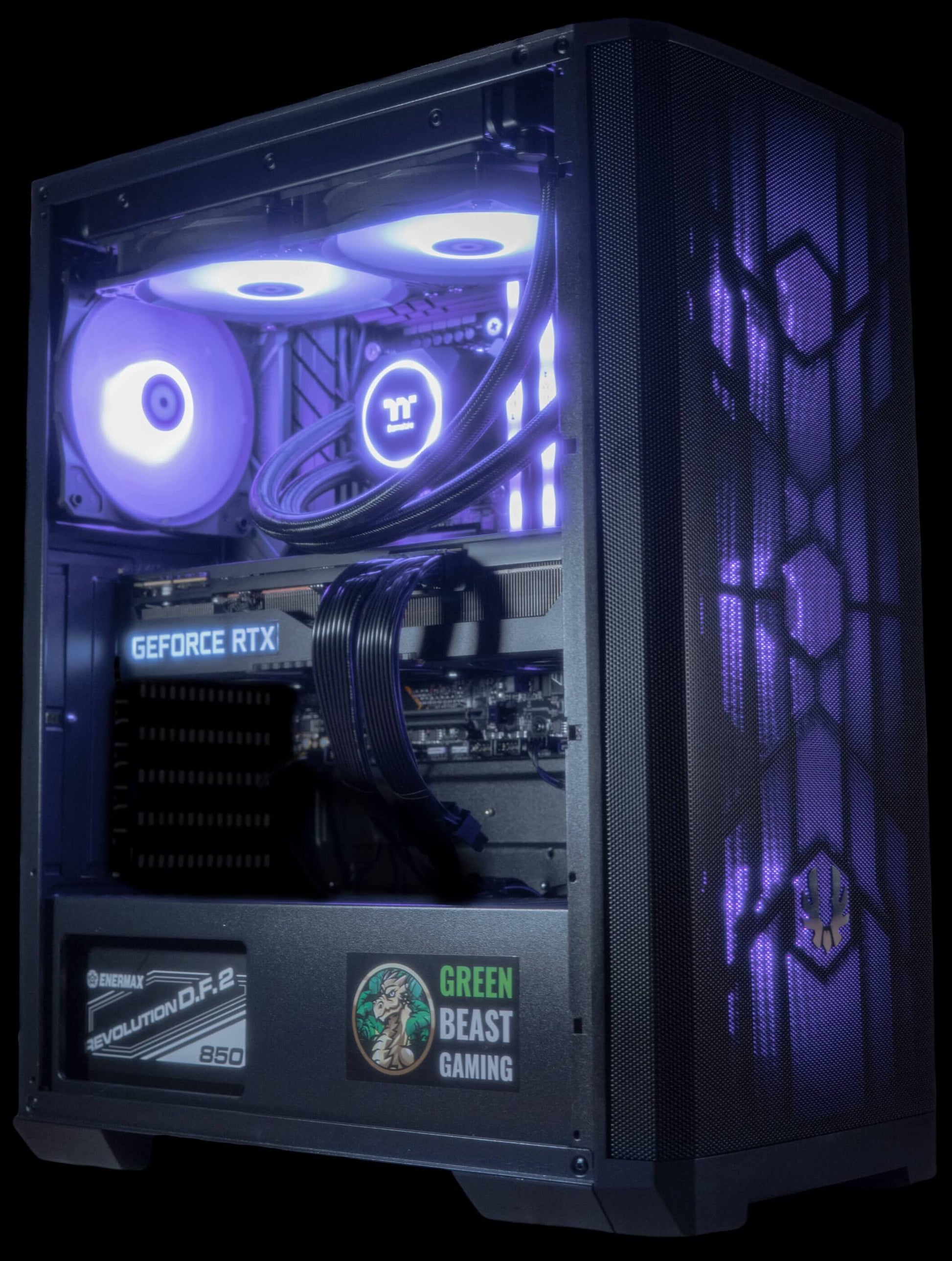 Prebuilt Customizable Gaming PC by Green Beast Gaming in Nova Mesh case Purple RGB