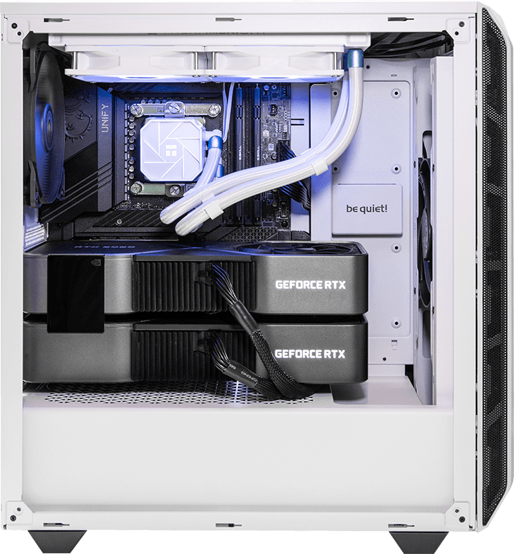 Dual RTX 3090 24GB GPU Pro Workstation - Intel - Pure 501 White