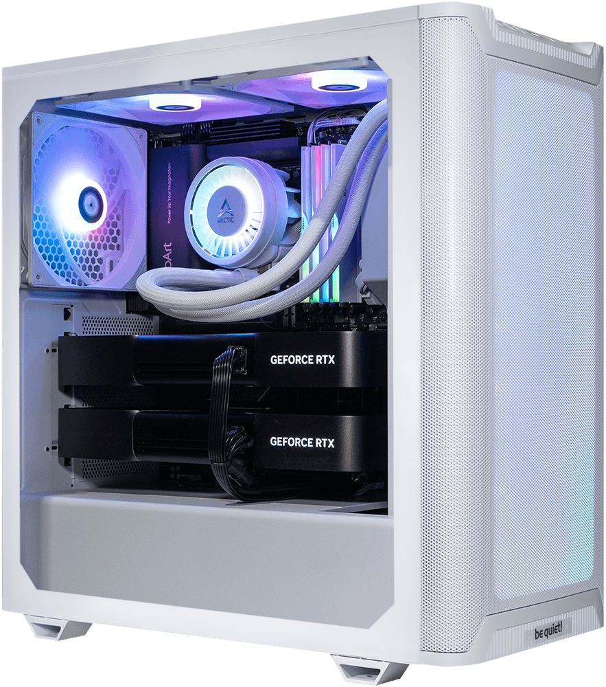 Dual RTX 4090 24GB GPU Pro Workstation - Intel - Pure 501 White