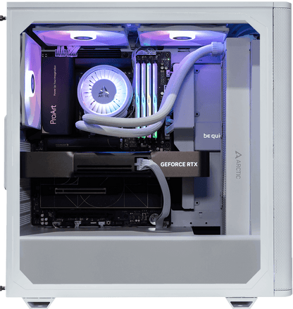 No RGB Near-Silent Intel Gaming PC Pure 501 White, German Design