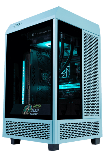 Tower 100 Mini Blue, Ryzen 5 9600X, 32GB DDR5, 2TB, 850W, RTX 5070 12GB, Upgraded RGB Air