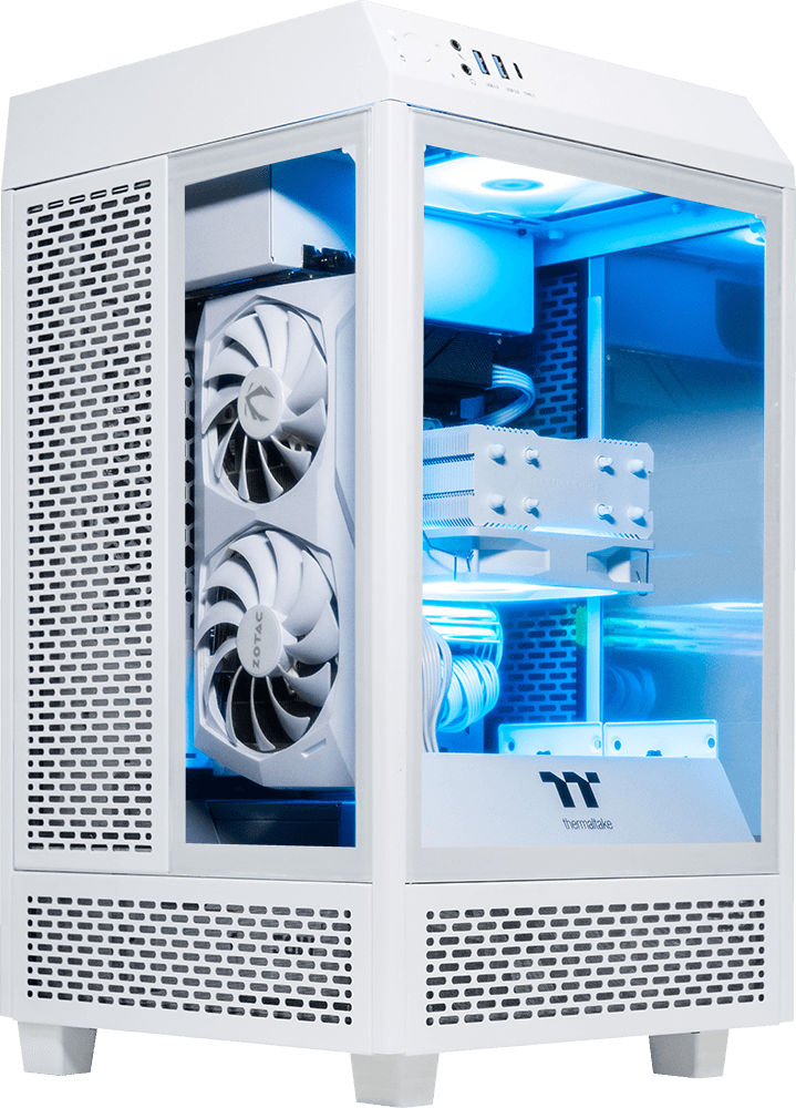 AMD 7800X3D, 32GB DDR5 RAM, 1TB SSD, RTX 4070 - Tower 100 Mini - White